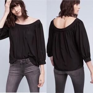 MAEVE Top Womens S Black Yanna Off the Shoulder Lightweight NWT Anthropologie